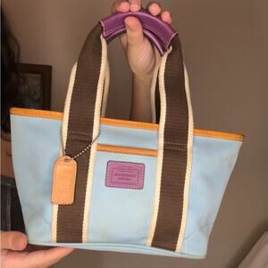 Coach Vintage Mini Hampton Bag Tote Y2K Colorblock Clean Girl